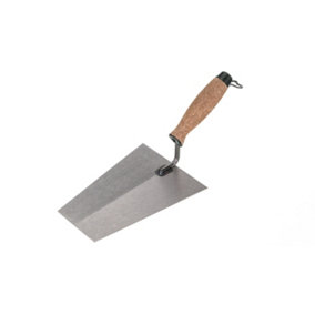 Toolty Bucket Trowel with Cork Handle 200mm Grinded Carbon Steel for Brickwork and Plastering Rendering Masonry DIY