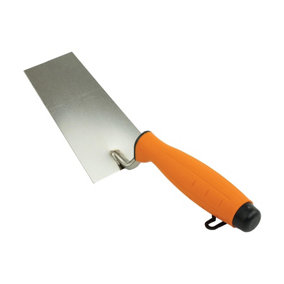 Toolty Bucket Trowel with Rubber Handle 130mm Stainless Stee for Scooping and Scraping Mortar Cement Plaster Masonry Brickwork
