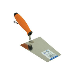 Toolty Bucket Trowel with Rubber Handle 160mm Stainless Steel for Scooping and Scraping Mortar Cement Plaster Masonry Brickwork