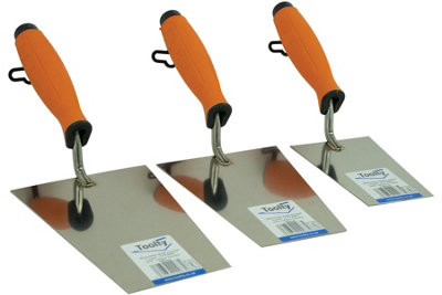 Toolty Bucket Trowel with Rubber Handle Set 3PCS 130, 160, 180mm for