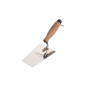 Toolty Bucket Trowel with Wooden Handle 150mm Stainless Steel for Scooping and Scraping Mortar Cement Plaster Masonry Brickwork K