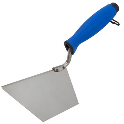 Toolty Corner Lining External Angled Sharp Trowel with Rubber Handle 120x75mm Stainless Steel for Plastering Finishing DIY