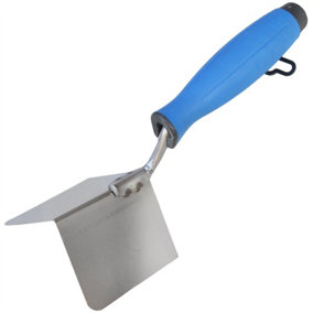 Toolty Corner Lining External Angled Trowel with Rubber Handle 120x75mm Stainless Steel for Plastering Finishing DIY