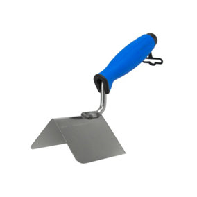 Toolty Corner Lining External Angled Trowel with Rubber Handle 80x60mm Stainless Steel for Plastering Finishing DIY