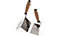 Toolty Corner Lining Internal and External Angled Trowel with Cork Handle Set 2PCS 120x60mm Stainless Steel for Plastering DIY