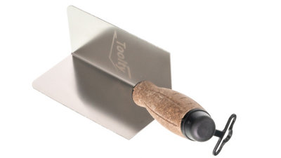 Toolty Corner Lining Internal Angled Trowel with Cork Handle 120x60mm Stainless Steel for Plastering Finishing DIY