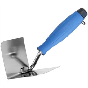 Toolty Corner Lining Internal Angled Trowel with Rubber Handle 120x75mm Stainless Steel for Plastering Finishing DIY