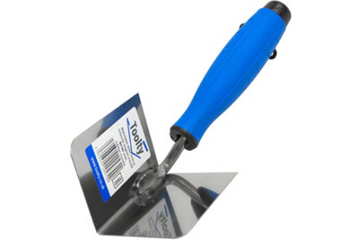 Toolty Corner Lining Internal Angled Trowel with Rubber Handle 80x60mm Stainless Steel for Plastering Finishing DIY