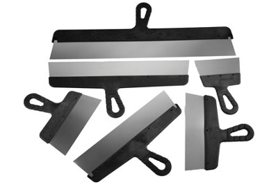Toolty Filling Taping Spatula Plastic Handle Set 6PCS 150, 200, 250, 350, 450, 600mm Stainless Steel for Plastering DIY