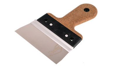 Toolty Filling Taping Spatula with Cork Handle on Aluminium Profile 150/60mm Stainless Steel for Plastering Finishing Rendering