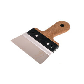 Toolty Filling Taping Spatula with Cork Handle on Aluminium Profile 150/60mm Stainless Steel for Plastering Finishing Rendering
