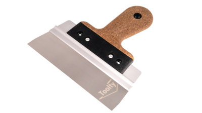 Toolty Filling Taping Spatula with Cork Handle on Aluminium Profile 200/60mm Stainless Steel for Plastering Finishing Rendering