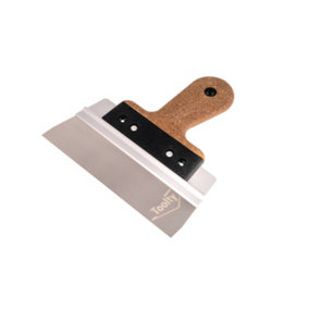 Toolty Filling Taping Spatula with Cork Handle on Aluminium Profile 200/60mm Stainless Steel for Plastering Finishing Rendering