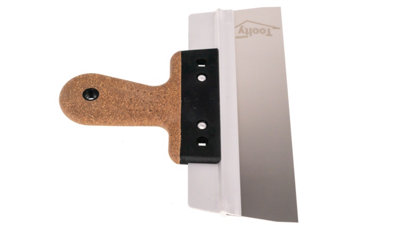 Toolty Filling Taping Spatula with Cork Handle on Aluminium Profile 250/60mm Stainless Steel for Plastering Finishing Rendering