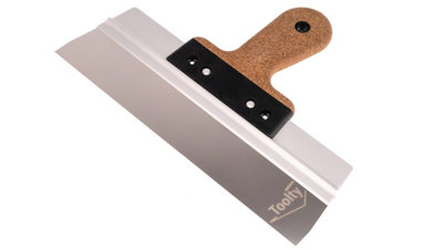 Toolty Filling Taping Spatula with Cork Handle on Aluminium Profile 300/60mm Stainless Steel for Plastering Finishing Rendering