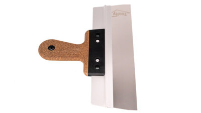 Toolty Filling Taping Spatula with Cork Handle on Aluminium Profile 300/60mm Stainless Steel for Plastering Finishing Rendering
