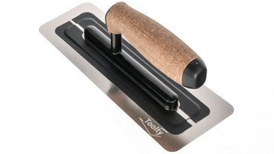 Toolty Flexible Venetian Trowel with Cork Handle on Aluminium Foot 240mm for Plastering Rendering Smoothing DIY