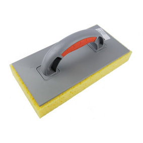 Toolty Incised Sponge Grouting Float 280x140x25mm Yellow Medium Dense Two Component Handle Tiling Finishing Trowel Floors Walls