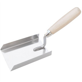 Toolty Margin Plastering Shovel Shaped Trowel with Rubber Handle 130mm Stainless Steel for Brickwork and Plastering Rendering DIY