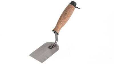 Toolty Margin Plastering Trowel with Wooden Handle 60mm Grinded Carbon Steel for Brickwork and Plastering Rendering DIY