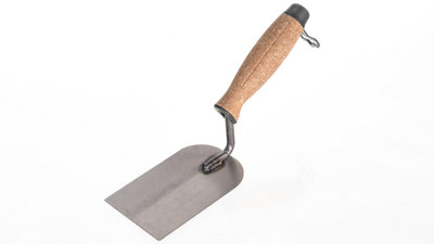 Toolty Margin Plastering Trowel with Wooden Handle 80mm Grinded Carbon Steel for Brickwork and Plastering Rendering DIY