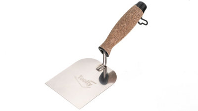 Toolty Margin Wall Putty Finishing Trowel with Cork Handle 100mm Stainless Steel for Brickwork and Plastering Rendering DIY