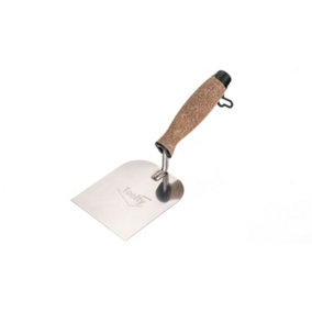 Toolty Margin Wall Putty Finishing Trowel with Cork Handle 100mm Stainless Steel for Brickwork and Plastering Rendering DIY