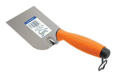 Toolty Margin Wall Putty Finishing Trowel with Rubber Handle 100mm Stainless Steel for Brickwork and Plastering Rendering DIY