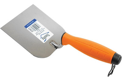 Toolty Margin Wall Putty Finishing Trowel with Rubber Handle 120mm Stainless Steel for Brickwork and Plastering Rendering DIY