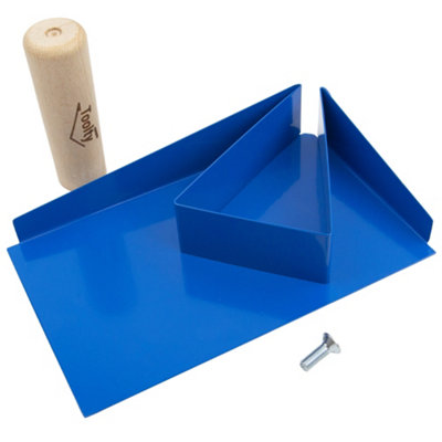 Toolty Mortar Holder Device Hawk with Wooden Handle Powder Coated Stainless Steel for Masonry and Finising Work DIY