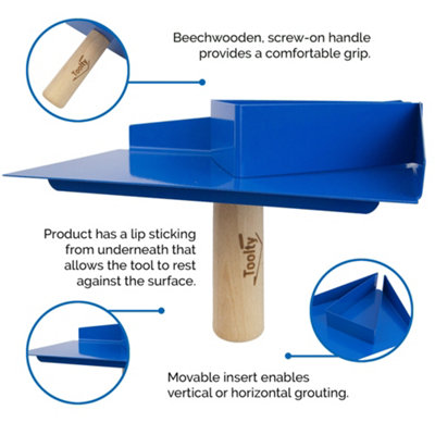Toolty Mortar Holder Device Hawk with Wooden Handle Powder Coated Stainless Steel for Masonry and Finising Work DIY