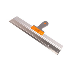 Toolty Notched Squeegee with Rubber Handle 560mm Stainless Steel for Epoxy Resin Screed Cement Self Levelling Compound Flooring