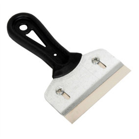 Toolty Paint Scraper with Plastic Handle 100mm Stainless Steel for Stripping off Old Paint DIY
