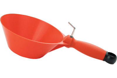 Toolty Plastic Scoop Masonry Pan - 165mm Orange - PVC for Grain Powder Plaster Mortar Water Scooping DIY