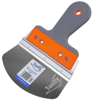 Toolty Profiled Bucket Scoop Trowel with Soft Grip Handle 165mm Stainless Steel for Scooping Picking Compound Plaster DIY