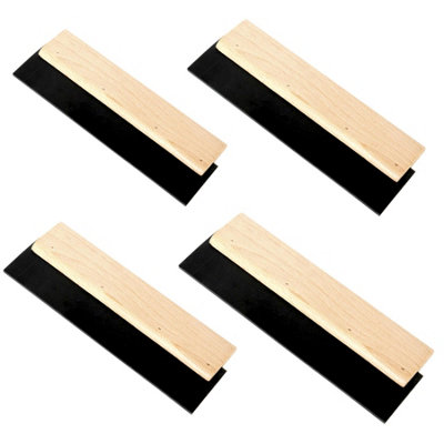 Toolty Rubber Grout Spreader with Wooden Handle Set 4PCS 150,200,250,300mm for Grouting