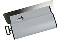 Toolty Skimming Spatula Plastering Darby with Plastic Handle 250mm (10") Stainless Steel with 0.3mm Blade DIY