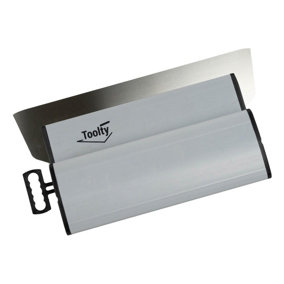 Toolty Skimming Spatula Plastering Darby with Plastic Handle 250mm (10") Stainless Steel with 0.3mm Blade DIY