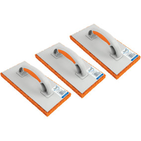 Toolty Sponge Grouting Float 280x140x18mm Set 3PCS Hydro Rubber Two Component Handle Tiling Finishing Tool Trowel Floors Walls