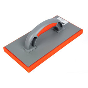 Toolty Sponge Grouting Float 280x140x20mm Orange Rubber Two Component Handle for Tiling Finishing Tool Trowel Floors Walls DIY