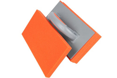 Toolty Sponge Grouting Float 280x140x20mm Orange Rubber Two Component Handle for Tiling Finishing Tool Trowel Floors Walls DIY