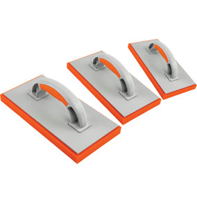 Toolty Sponge Grouting Float 280x140x20mm Set 3PCS Two Component Handle Orange Rubber Tiling Finishing Tool Trowel Floors Walls