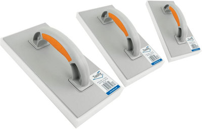 Toolty Sponge Grouting Float 280x140x25mm Set 3PCS White Dense Two Component Handle for Tiling Finishing Tool Trowel Floors Walls