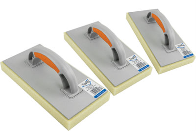 Toolty Sponge Grouting Float 280x140x30mm Set 3PCS Hydro-Absorbing Two Component Handle Tiling Finishing Tool Trowel Floors Walls