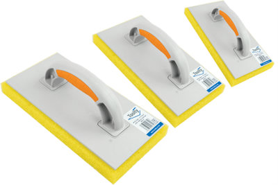 Toolty Sponge Grouting Float 280x140x30mm Set 3PCS Orange Coarse Two Component Handle Tiling Finishing Tool Trowel Floors Walls