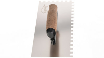 Toolty Stainless Steel Adhesive Notched Trowel with Cork Handle on Aluminium Foot 270mm 8x8mm for Tiling Plastering Rendering DIY - 4