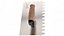 Toolty Stainless Steel Adhesive Notched Trowel with Cork Handle on Polyamide Foot 270mm 12x12mm for Tiling Plastering Rendering