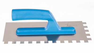 Toolty Stainless Steel Adhesive Notched Trowel with Plastic Handle - 270mm - 12x12mm - for Tiling Plastering Rendering DIY - 6
