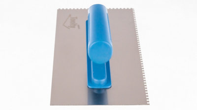 Toolty Stainless Steel Adhesive Notched Trowel with Plastic Handle - 270mm - 3x3mm - for Tiling Plastering Rendering DIY - 4