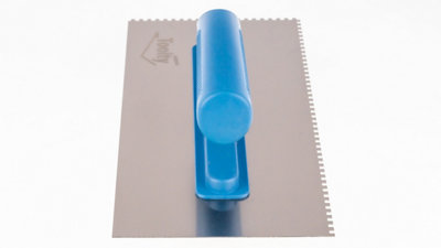 Toolty Stainless Steel Adhesive Notched Trowel with Plastic Handle - 270mm - 4x4mm - for Tiling Plastering Rendering DIY - 4